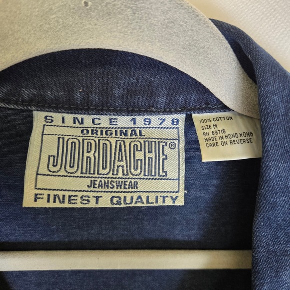 Vtg Jordache Jeanswear Denim Blazer, Painted Floral Design, Women's Size Medium - Picture 2 of 13